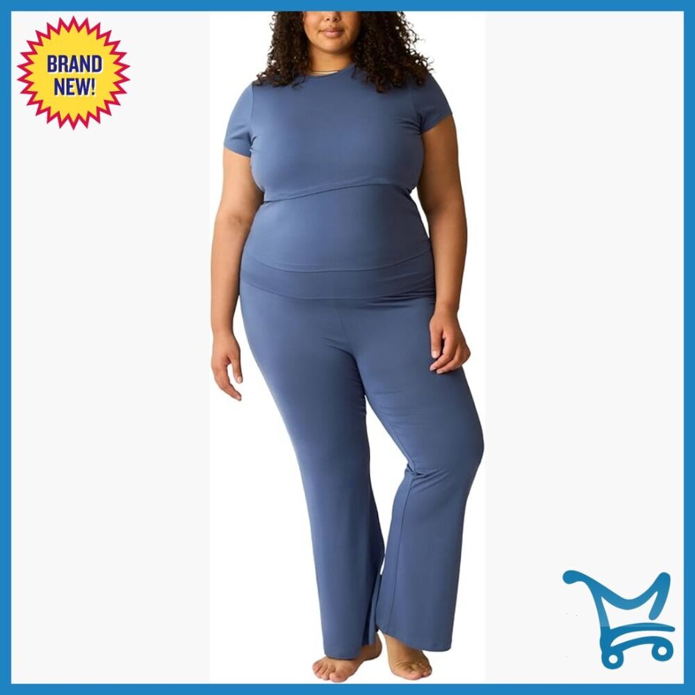 Maternity Nursing Pajama Set Short Sleeve Slim Fit Polyester Spandex Medium